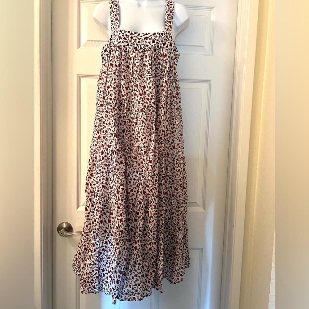 Xirena Floral Print Maxi Skirt - White and Red-100% cotton